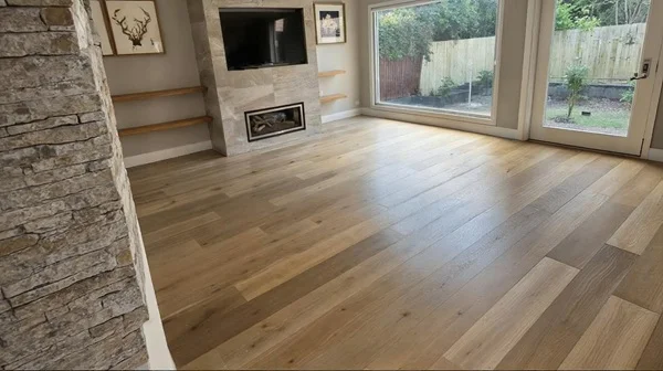 Flooring installation team working on a Northern Beaches home