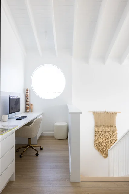 Northern Beaches home office with hybrid timber flooring